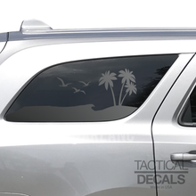 Load image into Gallery viewer, Tropical Beach Scene Decal for 2011 - 2024 Dodge Durango 3rd Windows - Matte Black
