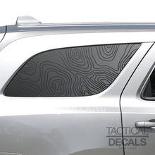 Load image into Gallery viewer, Topography Map Decal for 2011 - 2024 Dodge Durango 3rd Windows - Matte Black
