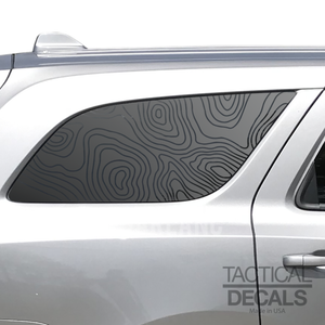 Topography Map Decal for 2011 - 2024 Dodge Durango 3rd Windows - Matte Black