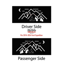 Load image into Gallery viewer, Minimalist Mountain Scene Decal for 2018-2024 Ford Expedition Rear Windows - Matte Black
