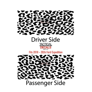 Cheetah leopard allover print design decal for 2018 - 2024 Ford Expedition 3rd Windows - Matte Black