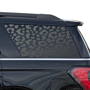 Cheetah leopard allover print design decal for 2018 - 2024 Ford Expedition 3rd Windows - Matte Black
