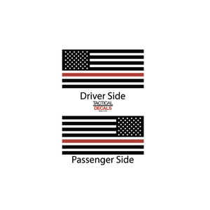 USA Flag with Red Line Decal for 2018 - 2024 Ford Expedition 3rd Windows - Matte Black
