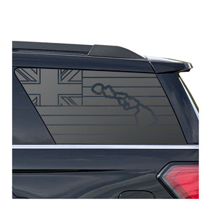 State of Hawaii Flag Decal for 2018-2024 Ford Expedition Rear Windows - Matte Black