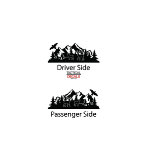 Wildlife Outdoor Scene Decal for 2018 - 2024 Ford Expedition 3rd Windows - Matte Black