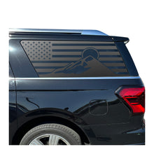 Load image into Gallery viewer, USA Flag with Mountain Scene Decal for 2018-2024 Ford Expedition Rear Windows - Matte Black
