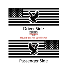 Load image into Gallery viewer, USA Flag with Eagle Decal for 2018-2024 Ford Expedition Rear Windows - Matte Black
