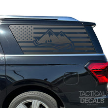 Load image into Gallery viewer, USA Flag with Mountain Scene Decal for 2018-2024 Ford Expedition Rear Windows - Matte Black
