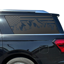 Load image into Gallery viewer, USA Flag w/Mountain Scene Decal for 2018 - 2024 Ford Expedition Max Only - 3rd Windows - Matte Black
