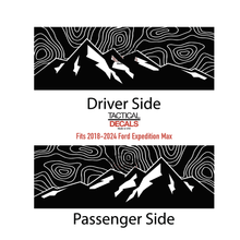 Load image into Gallery viewer, Topography Mountain Scene Decal for 2018-2024 Ford Expedition Rear Windows - Matte Black
