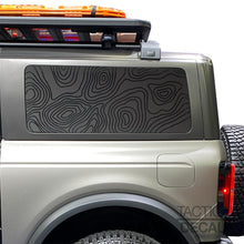 Load image into Gallery viewer, Topography Map Decal for 2021 - 2024 Ford Bronco 2-Door Windows - Matte Black
