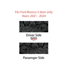 Load image into Gallery viewer, Topography Map Decal for 2021 - 2024 Ford Bronco 2-Door Windows - Matte Black
