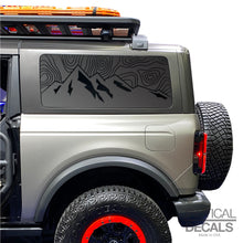 Load image into Gallery viewer, Topography Mountain Scene Decal for 2021 - 2025 Ford Bronco 2-Door Windows - Matte Black
