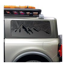 Load image into Gallery viewer, Topography Mountain Scene Decal for 2021 - 2025 Ford Bronco 2-Door Windows - Matte Black
