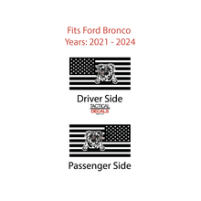 Load image into Gallery viewer, USA Flag w/Bulldog(K9) Decal for 2021 - 2024 Ford Bronco 4-Door Windows - Matte Black
