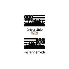 Load image into Gallery viewer, USA Flag w/ Mountain Scene II Decal for 2021 - 2024 Ford Bronco 4-Door Windows - Matte Black

