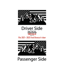 Load image into Gallery viewer, USA flag w/Mountain Scene Decal for 2021 - 2026 Ford Bronco 4-Door Windows - Matte Black
