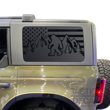 Load image into Gallery viewer, USA flag w/Mountain Scene Decal for 2021 - 2026 Ford Bronco 4-Door Windows - Matte Black
