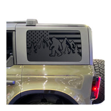 Load image into Gallery viewer, USA flag w/Mountain Scene Decal for 2021 - 2026 Ford Bronco 4-Door Windows - Matte Black
