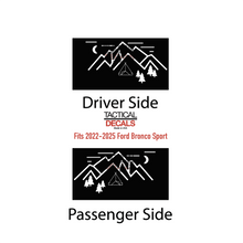 Load image into Gallery viewer, Minimalist Mountain Scene Decals for 2021-2025 Ford Bronco Sport Rear Windows - Matte Black
