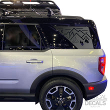 Load image into Gallery viewer, Minimalist Mountain Scene Decals for 2021-2025 Ford Bronco Sport Rear Windows - Matte Black
