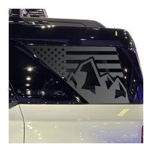 Load image into Gallery viewer, USA Flag with Mountain Scene Decal for 2021-2025 Ford Bronco Sport Rear Windows - Matte Black
