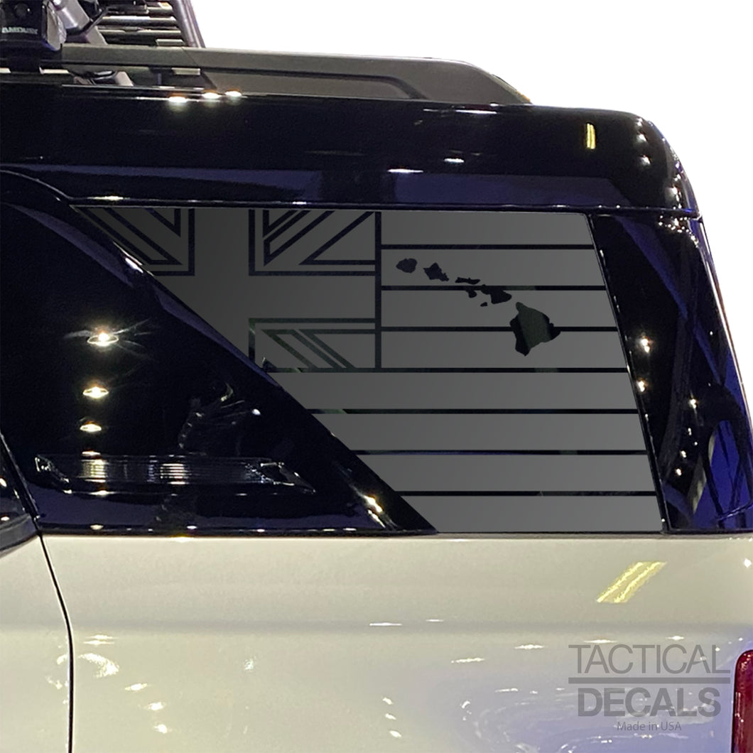 State of Hawaii Flag Decal for 2021-2025 Ford Bronco Sport Rear Windows - Matte Black