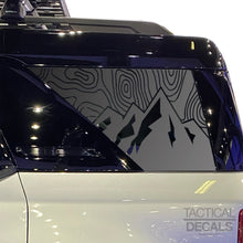 Load image into Gallery viewer, Topography Map with Mountains Decal for 2021-2025 Ford Bronco Sport Rear Windows - Matte Black
