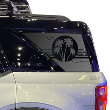 Load image into Gallery viewer, Beach Scene Palm Trees Decal for 2021 - 2024 Ford Bronco Sport Windows - Matte Black
