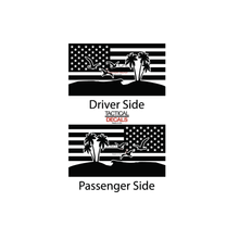 Load image into Gallery viewer, Beach Ocean view Scene w/ USA Flag Decal for 2006- 2010 Ford Explorer Windows - Matte Black
