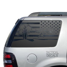 Load image into Gallery viewer, Beach Ocean view Scene w/ USA Flag Decal for 2006- 2010 Ford Explorer Windows - Matte Black
