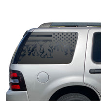 Load image into Gallery viewer, USA Flag with Sasquatch Decals for 2006-2010 Ford Explorer Rear 3rd Windows - Matte Black
