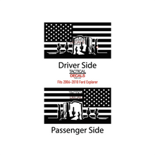 Load image into Gallery viewer, USA Flag with Desert Scene Decals for 2006-2010 Ford Explorer Rear 3rd Windows - Matte Black
