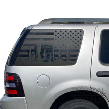 Load image into Gallery viewer, USA Flag with Desert Scene Decals for 2006-2010 Ford Explorer Rear 3rd Windows - Matte Black
