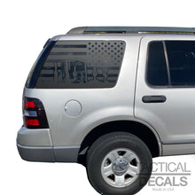 Load image into Gallery viewer, USA Flag with Desert Scene Decals for 2006-2010 Ford Explorer Rear 3rd Windows - Matte Black
