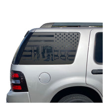 Load image into Gallery viewer, USA Flag with Desert Scene Decals for 2006-2010 Ford Explorer Rear 3rd Windows - Matte Black

