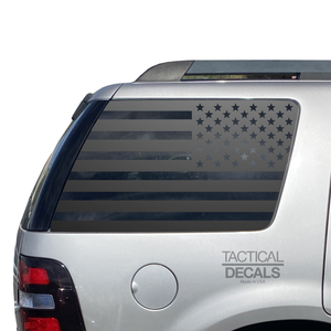 USA Flag Decal for 2006- 2010 Ford Explorer Windows - Matte Black