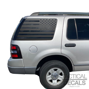 USA Flag Decal for 2006- 2010 Ford Explorer Windows - Matte Black