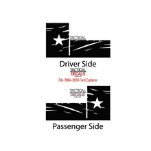 Load image into Gallery viewer, Distressed State of Texas Flag Decals for 2006-2010 Ford Explorer Rear 3rd Windows - Matte Black

