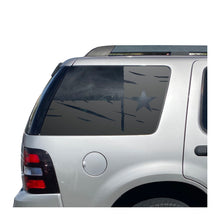 Load image into Gallery viewer, Distressed State of Texas Flag Decals for 2006-2010 Ford Explorer Rear 3rd Windows - Matte Black
