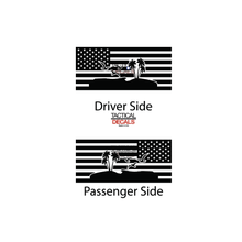 Load image into Gallery viewer, USA Flag w/ Beach Scene Decal for 2011-2019 Ford Explorer 3rd Windows - Matte Black

