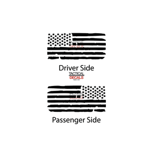 Distressed USA Flag Decal for 2011-2019 Ford Explorer 3rd Windows - Matte Black