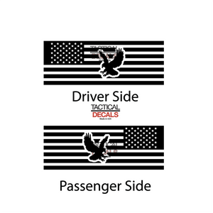 USA Flag Decal for 2020- 2025 Ford Explorer 3rd Windows - Matte Black