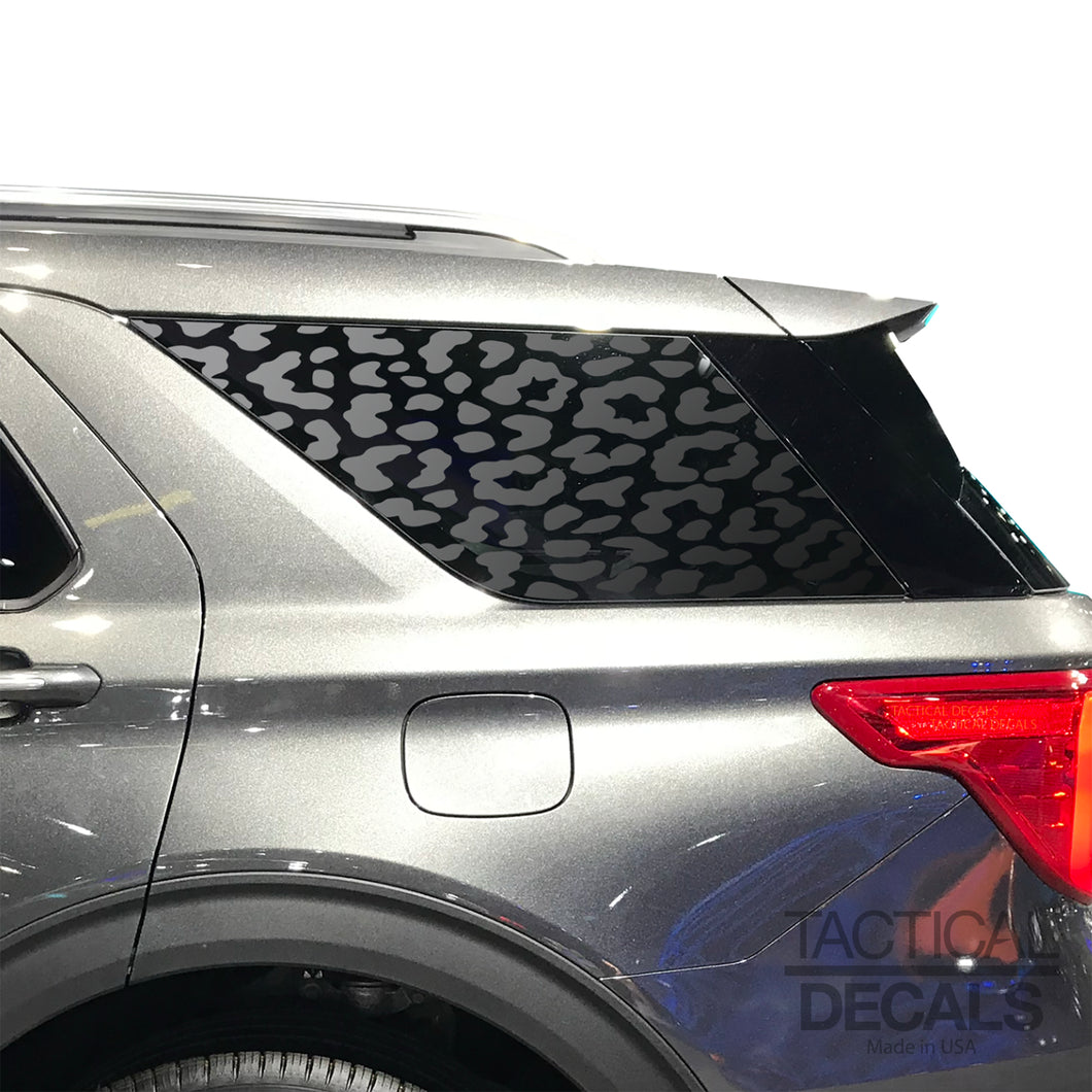 Cheetah allover print Decal for 2020- 2025 Ford Explorer 3rd Windows - Matte Black