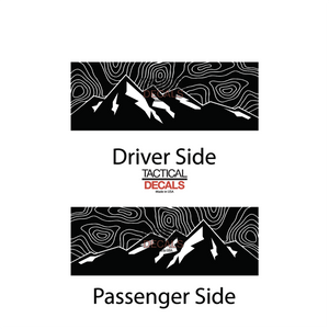 Topography Mountain Scene Decal for 2020- 2025 Ford Explorer 3rd Windows - Matte Black