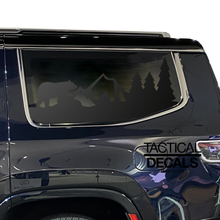 Load image into Gallery viewer, Mountain Bear Scene Decal for 2022-2024 Jeep Grand Wagoneer 3rd Windows - Matte Black
