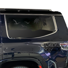 Load image into Gallery viewer, Beach Palm Tree Scene Decal for 2022-2024 Jeep Grand Wagoneer 3rd Windows - Matte Black
