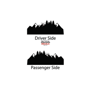 Mountain Scene III Decal for 2022-2024 Jeep Grand Wagoneer 3rd Windows - Matte Black