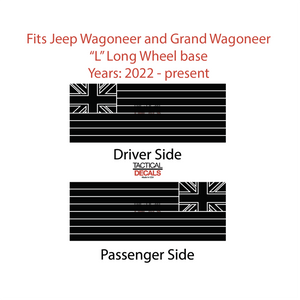 State of Hawaii Flag Decals for 2022-2024 Jeep Grand Wagoneer L 3rd Windows - Matte Black