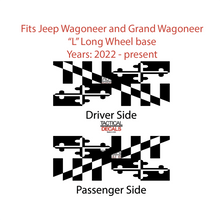 Load image into Gallery viewer, State of Maryland Flag Decals for 2022-2024 Jeep Grand Wagoneer L 3rd Windows - Matte Black
